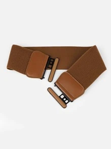 1pc Women Symmetrical Buckle Fashion Corset Belt For Daily Decoration Halloween Fall, Autumn, Halloween - Camel - View 3