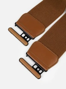 1pc Women Symmetrical Buckle Fashion Corset Belt For Daily Decoration Halloween Fall, Autumn, Halloween - Camel - View 4