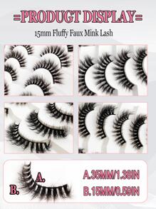 Lông Mi Giả, 7 Cặp Lông Mi Giả Dài Tự Nhiên Faux Mink Fluffy Lash Soft Full Dày Wispy Eye Faux Mink Lashes Trang Điểm Lông Mi Giả - màu đen - Xem 2