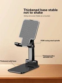 1入組不銹鋼便攜手機支架 - 黑色 - 查看 3