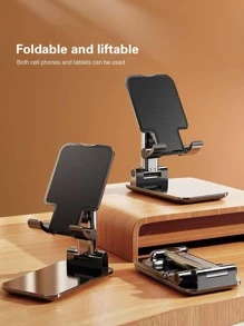 1入組不銹鋼便攜手機支架 - 黑色 - 查看 1