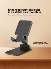 1入組不銹鋼便攜手機支架 - 黑色 - 查看 2