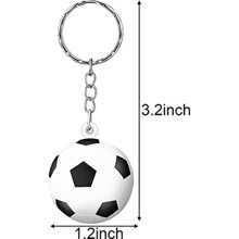 20入組足球鑰匙扣足球壓力波足球派對禮品小型壓力波掛件，適用於學校嘉年華獎勵派對禮品袋填充物，紓解壓力 - 黑與白 - 查看 2