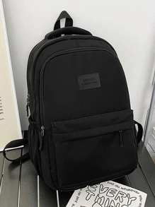 经典休闲通勤/旅行/购物背包，大容量背包，夏季学院书包，多功能宿舍大学男士包，学校背包，假日电脑男士黑色包，返校沙滩包，夏季包，春假包，背包，旅行必备品，大包，学校用品，学生新生活用品，男士必需品 - 黑色 - 查看 1