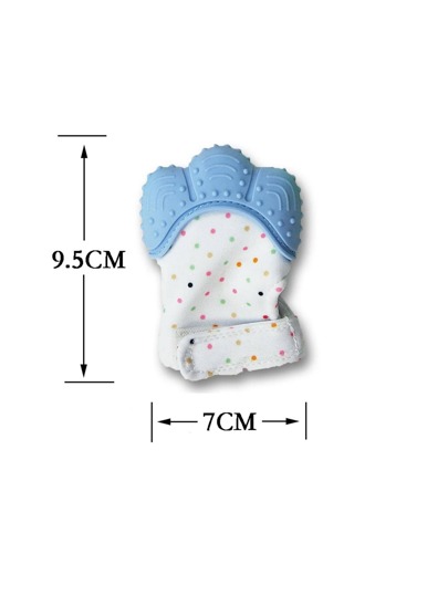 1 Pc Dot Pattern Silicone Baby Teething Mitten
