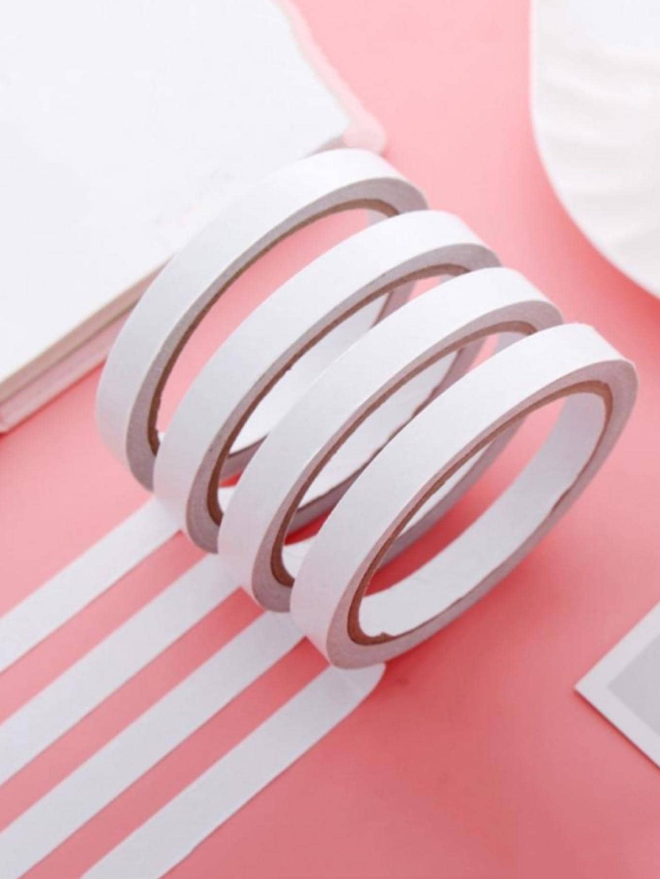 5rolls Double-sided Adhesive Tape, Simple Multi-purpose Double Sided Tape For School, Office - White - View 1