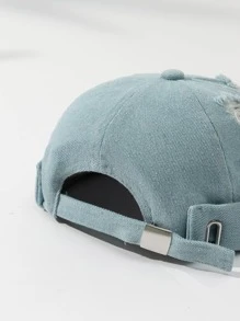 1pc Men Solid Color Distressed Water-Wash Vintage Adjustable Flat Cap Suitable For Daily Wear And Street Style - Baby Blue - View 2