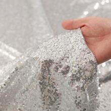 1 件銀色亮片桌布,非常適合派對、晚宴、宴會、假期、婚禮紀念日、展覽和甜點桌 - 銀色 - 查看 6