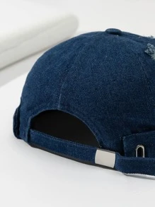 1 Mũ Nam \ Màu Đau Khổ Rửa Sạch Vintage Có Thể Điều Chỉnh Mũ Bố, Thích Hợp Cho Hàng Ngày Dạo Phố - Màu xanh hải quân - Xem 2