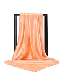 Pañuelo unicolor seda satinada - Naranja - Ver 1