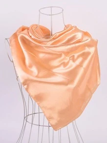 Pañuelo unicolor seda satinada - Naranja - Ver 2