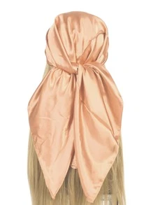 Pañuelo unicolor seda satinada - Naranja - Ver 3