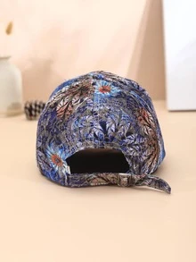 Mujer 1 pieza Gorra de béisbol con patrón de flor con perla artificial & con diseño de diamante de imitación exquisito para decoración diaria - Multicolor - Ver 4