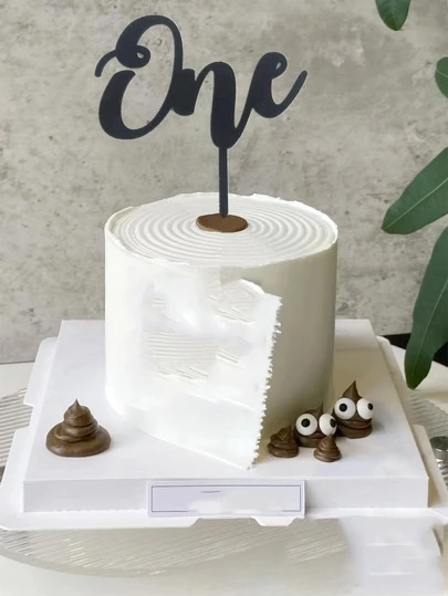 1 pieza Letrero 'ONE' en topper de acrílico para pastel de bautizo