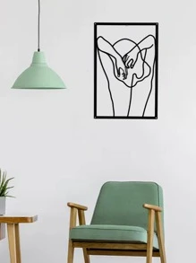 1pc Figure Graphic Wall Hanging - Black - View 2