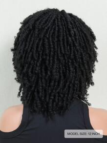Tóc Giả Tổng Hợp Xoăn Ngắn Có Bangs - màu đen - Xem 4