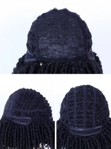 Tóc Giả Tổng Hợp Xoăn Ngắn Có Bangs - màu đen - Xem 6
