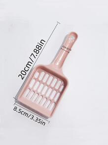 1pc Solid Color Pet Litter Shovel For Cat And Dog For Cleaning - Pink - View 3