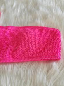 Plain Bandeau Bikini Set For Summer Beach Set