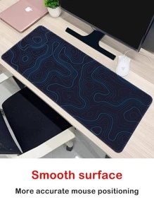 大鼠標墊帶,23.6X11.8X,延長鼠標墊帶布,防滑底座,水抵抗鍵盤墊,桌墊適用於玩家,辦公室&家庭 - 藍色 - 查看 3