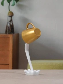 1 pieza Objeto decorativo de poliresina, diseño de taza de café metálica creativa como objeto de decoración para el hogar, mejor regalo - Multicolor - Ver 4