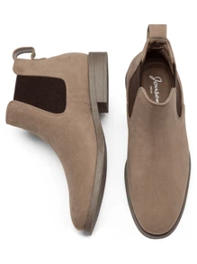SHOESMALL Men's Chelsea Boots Simple Style Boots British Retro Short Mushroom Boots For Men Casual Suede Fall Ankle Boots - Coffee Brown - View 10