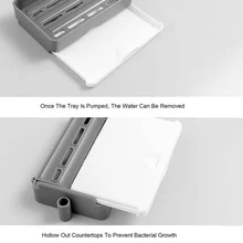 1入組PP肥皂盒，每日雙色可旋轉壁掛式浴室肥皂盒架 - 灰色 - 查看 8