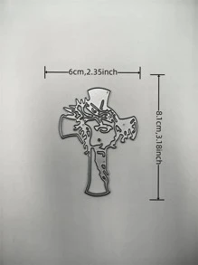 1pc Stainless Steel Cutting Die, Creative Silver Figure Design DIY Etched Stencil Craft Die For DIY Craft, Scrapbooking