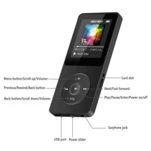 A02S 16GB MP3 Player With FM Radio, Voice Recorder, 70 Hours Playback And Expandable Up To 128GB, Black - 黑色 - 查看 2