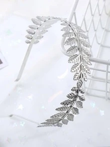 1入組復古樹葉髮帶 - 銀色 - 查看 3