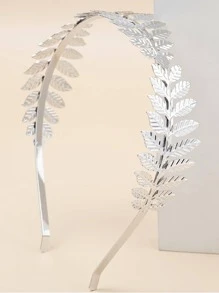 1入組復古樹葉髮帶 - 銀色 - 查看 1