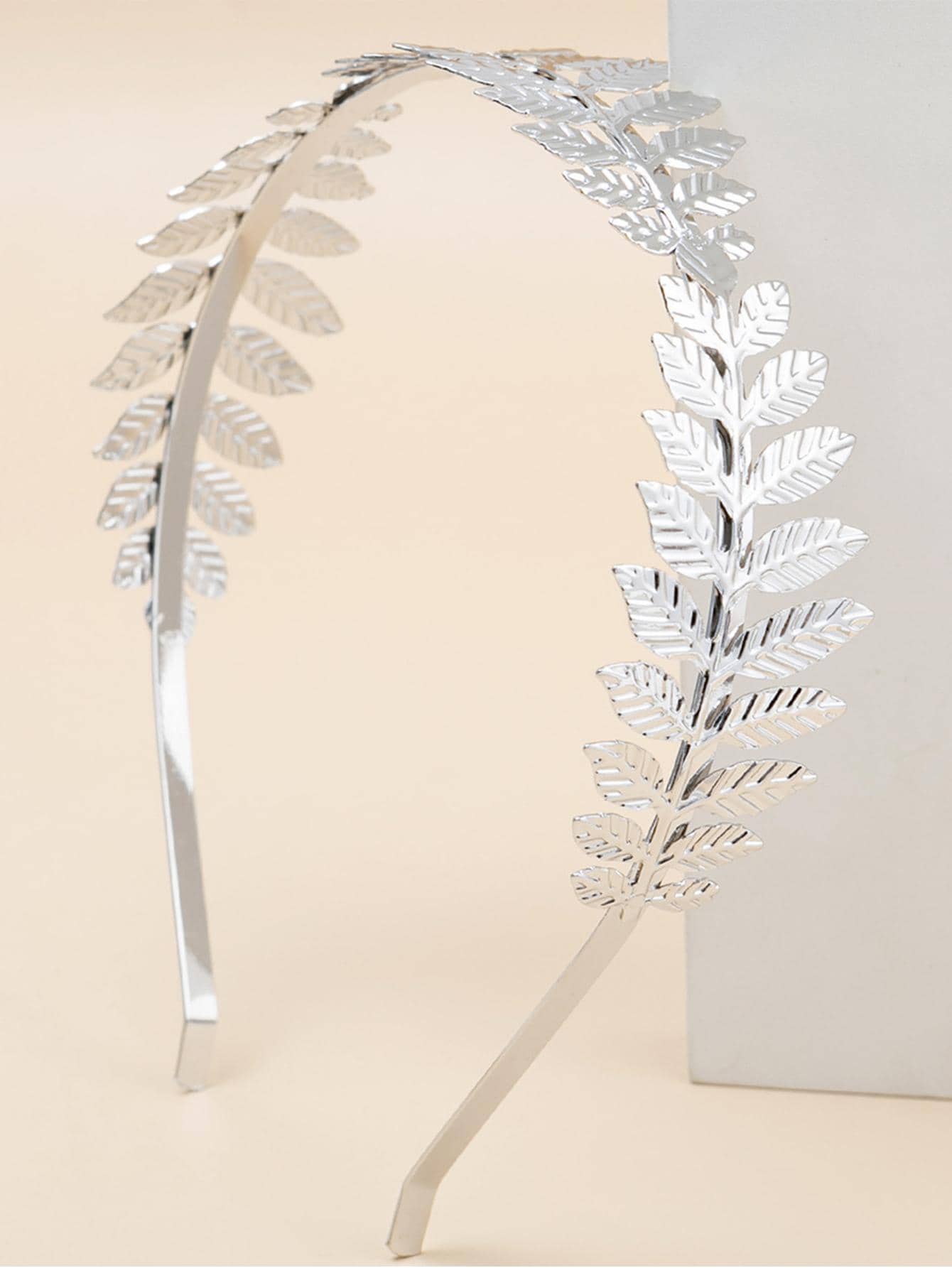 1入組復古樹葉髮帶 - 銀色 - 查看 1