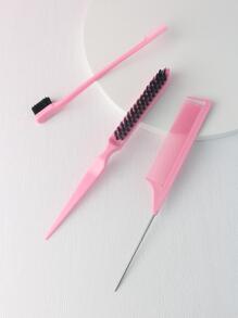 Multifunctional Styling Comb Kit, 3Pcs Polyamide Pink Professional Hair Brush Haircutting Comb Set For All Hair Types - Pink - View 2