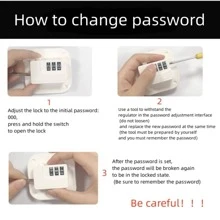 1套塑料鎖，現代家用免打孔安全鎖 - 黑色 - 查看 3