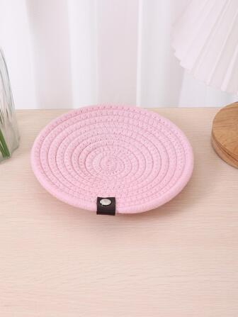 1 pieza unicolor redondo Bisutería simple de tela multipropósito Bisutería Soporte de exhibición para casa