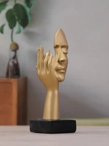 1pc Đồ trang trí bằng Polyresin, Đồ trang trí thiết kế hình kim loại sáng tạo cho đồ trang trí nhà Quà tặng tốt nhất - Vàng - Xem 5