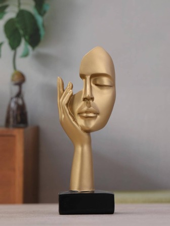 1 件树脂装饰工艺品，创意金属人物设计装饰物，适合家居装饰最佳礼物