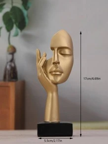 1pc Đồ trang trí bằng Polyresin, Đồ trang trí thiết kế hình kim loại sáng tạo cho đồ trang trí nhà Quà tặng tốt nhất - Vàng - Xem 3