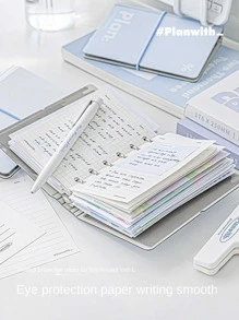 Máy tính xách tay A7 Pocket Loose-Leaf Đa chức năng Máy tính xách tay bỏ túi thân thiện với mắt với 80 trang - Màu xanh nhạt - Xem 7