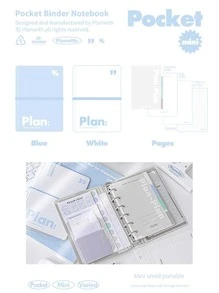 Máy tính xách tay A7 Pocket Loose-Leaf Đa chức năng Máy tính xách tay bỏ túi thân thiện với mắt với 80 trang - Màu xanh nhạt - Xem 2