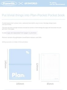 Máy tính xách tay A7 Pocket Loose-Leaf Đa chức năng Máy tính xách tay bỏ túi thân thiện với mắt với 80 trang - Màu xanh nhạt - Xem 6