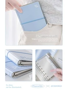 Máy tính xách tay A7 Pocket Loose-Leaf Đa chức năng Máy tính xách tay bỏ túi thân thiện với mắt với 80 trang - Màu xanh nhạt - Xem 11