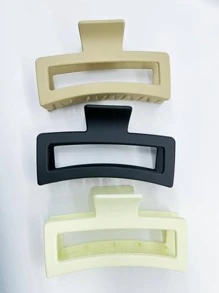 3pcs Extra Large Claw Clips, Big Hair Claw Oversized Non-slip Square Hair Clips for Daily Life - Multicolor - View 1