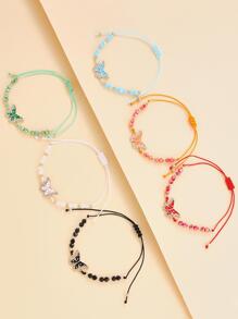 6pcs/set Butterfly Decor Bracelet - Multicolor - View 4
