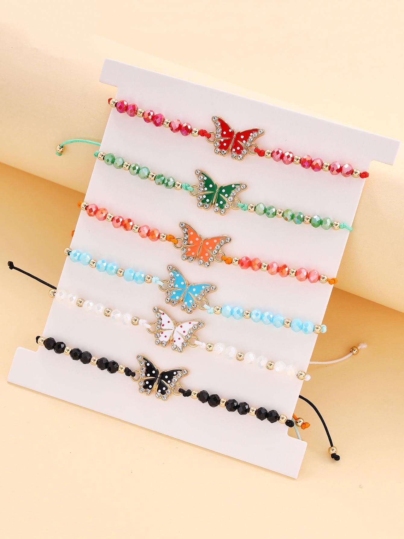 6pcs/set Butterfly Decor Bracelet - Multicolor - View 1