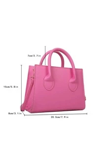 2024 New Crossbody Bag For Teen Girls, Shoulder Bag, Handbag, Solid Color, Commuter Style, Large Capacity Square Bag - Pink - View 3