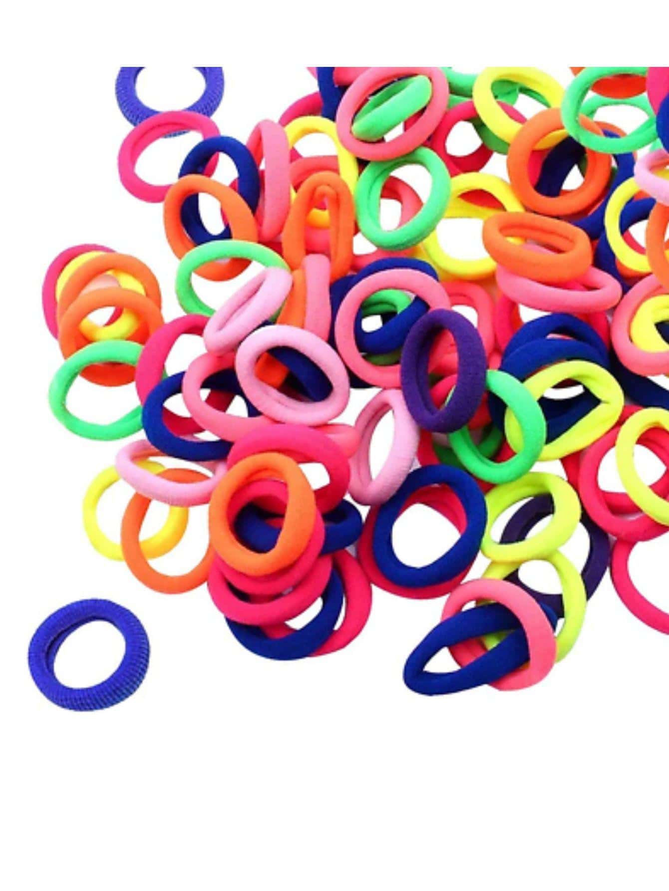 50 个迷你甜甜圈发带配件发夹多色发型发带马尾辫固定器发圈橡皮筋发绳弹性发带