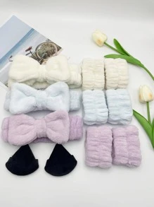 11入組素色沐浴髮帶和沐浴腕帶套裝 - 彩色 - 查看 1