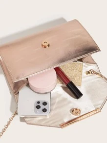 豪華晚餐包、晚餐包迷人、優雅、精緻、安靜豪華金屬翻蓋信封包小 Pu 時髦方形包適合女士、女士、派對女孩、新娘完美適合派對、婚禮、舞會、晚餐/宴會、晚餐/宴會、最佳送給女性的禮物媽媽老師朋友伴娘 - 香檳色 - 查看 7