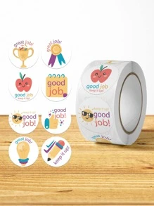 500 piezas Pegatinas de dibujos animados lindos para niños, sellos decorativos de estilo INS, etiquetas adhesivas de manualidades, etiquetas de agradecimiento - Multicolor - Ver 1